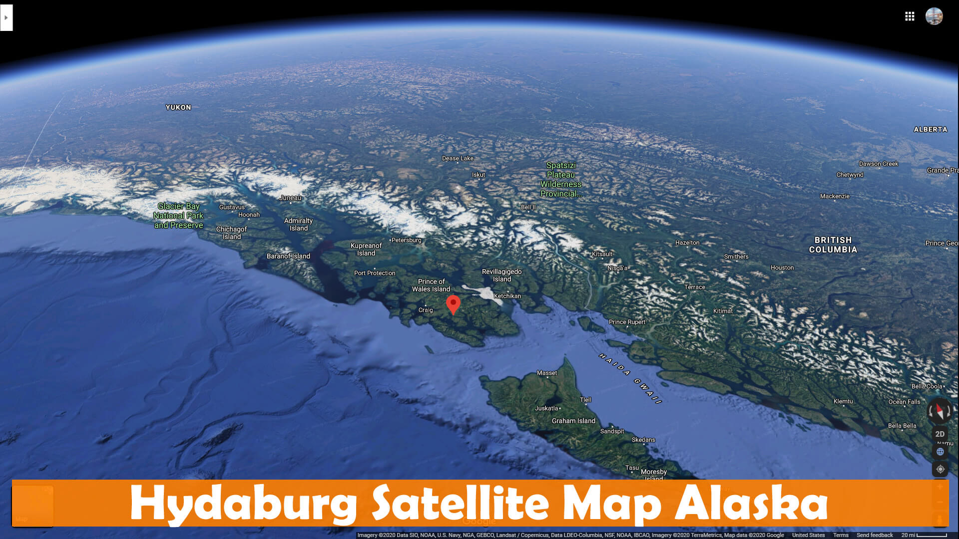 Hydaburg Satellite Map Alaska